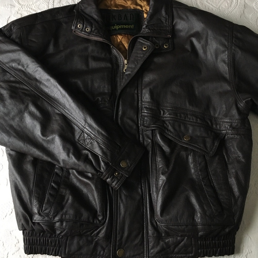 Vintage Genuine Leather Jacket Dark Brown Men’s Medium Women’s Large
